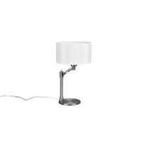 TISCHLEUCHTE - Weiss/Nickelfarben, Basics, Textil/Metall (28/48,3cm) - Trio Leuchten