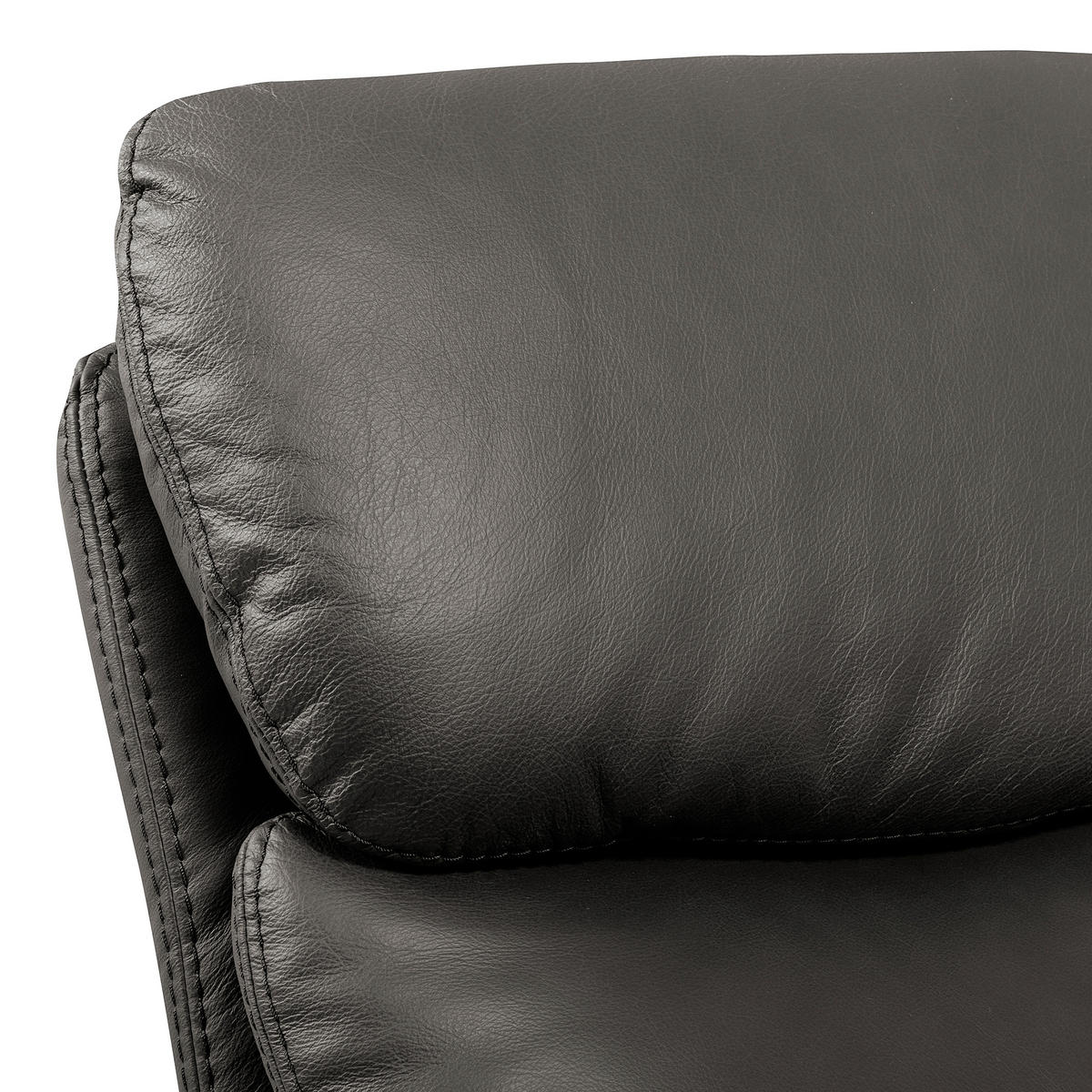 RELAXSESSEL in Leder Anthrazit  - Anthrazit/Schwarz, Design, Leder/Metall (77/107/88cm) - Livetastic