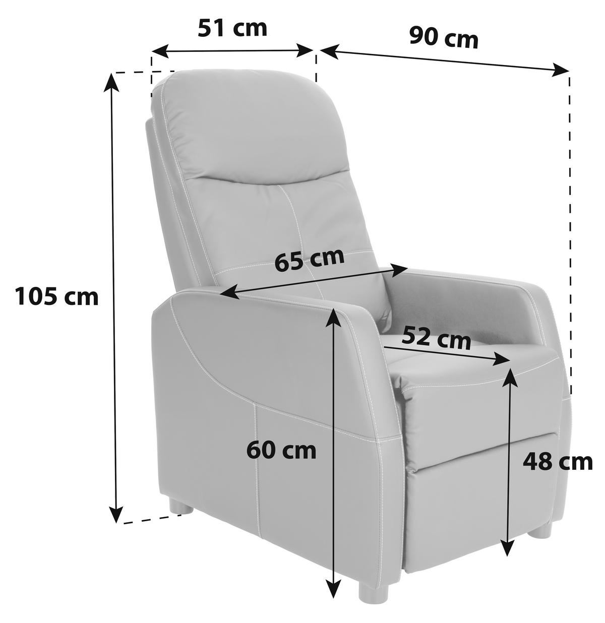 TV FOTELJA tekstil  crna   - bijela/crna, Basics, tekstil/plastika (65/80-105/90-154cm) - Ti'me