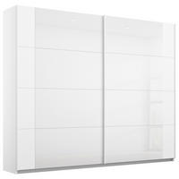 OMARA Z DRSNIMI VRATI, bela, bela, visoki sijaj  - bela/visoki sijaj, Moderno, kovina/steklo (226/210/62cm) - Modern Living