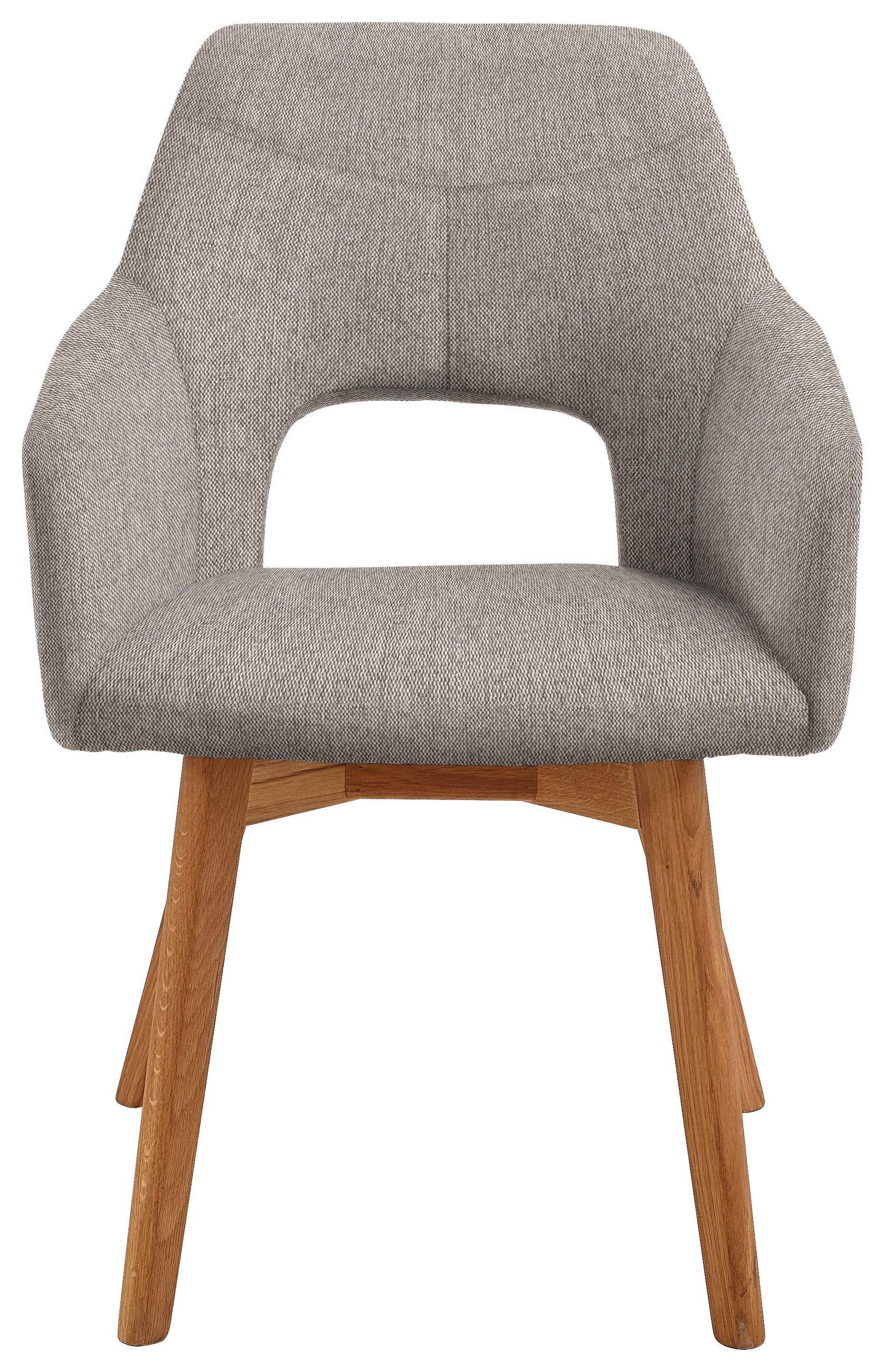 Thumbnail - Voleo Armlehnstuhl, Eiche, Cappuccino, Holz, Textil, Wildeiche, massiv, Stativgestell, 57x84x57 cm, automatische Rückhol...