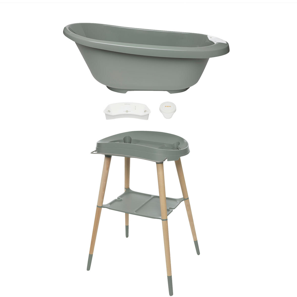 SET ZA KUPANJE BEBE  SENSE  - tamno zelena, Basics, plastika (79,5/40/46cm) - Bebe Jou