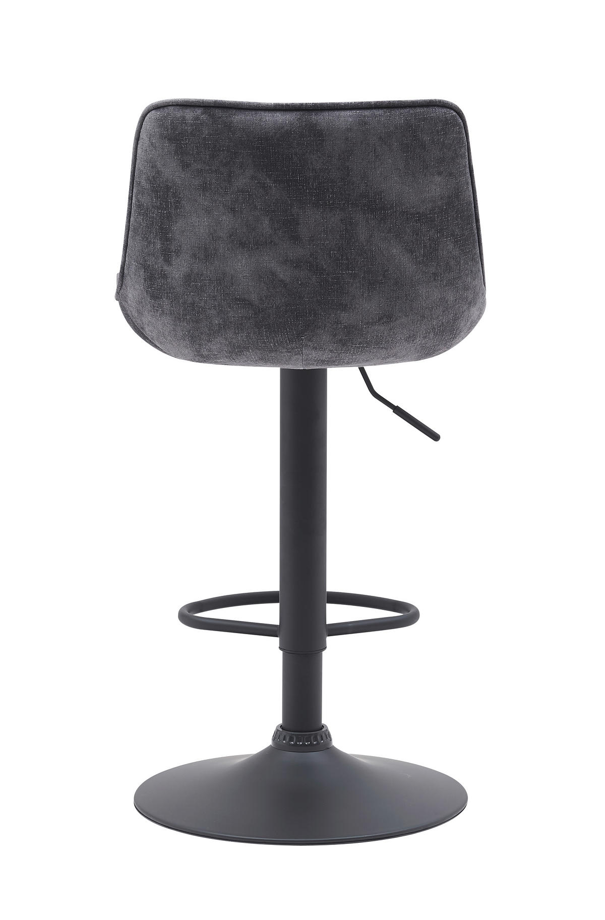 BARHOCKER-SET Samt, Mikrofaser Anthrazit Stahl erweiterbar, Sitzfläche 360° drehbar  - Anthrazit/Schwarz, MODERN, Textil/Metall (46/86-108/54cm) - MID.YOU