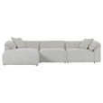 ECKSOFA in Chenille Creme  - Creme/Schwarz, MODERN, Kunststoff/Textil (180/323cm) - Carryhome