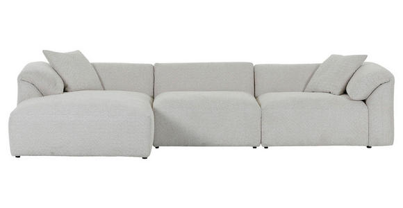 ECKSOFA in Chenille Creme  - Creme/Schwarz, MODERN, Kunststoff/Textil (180/323cm) - Carryhome