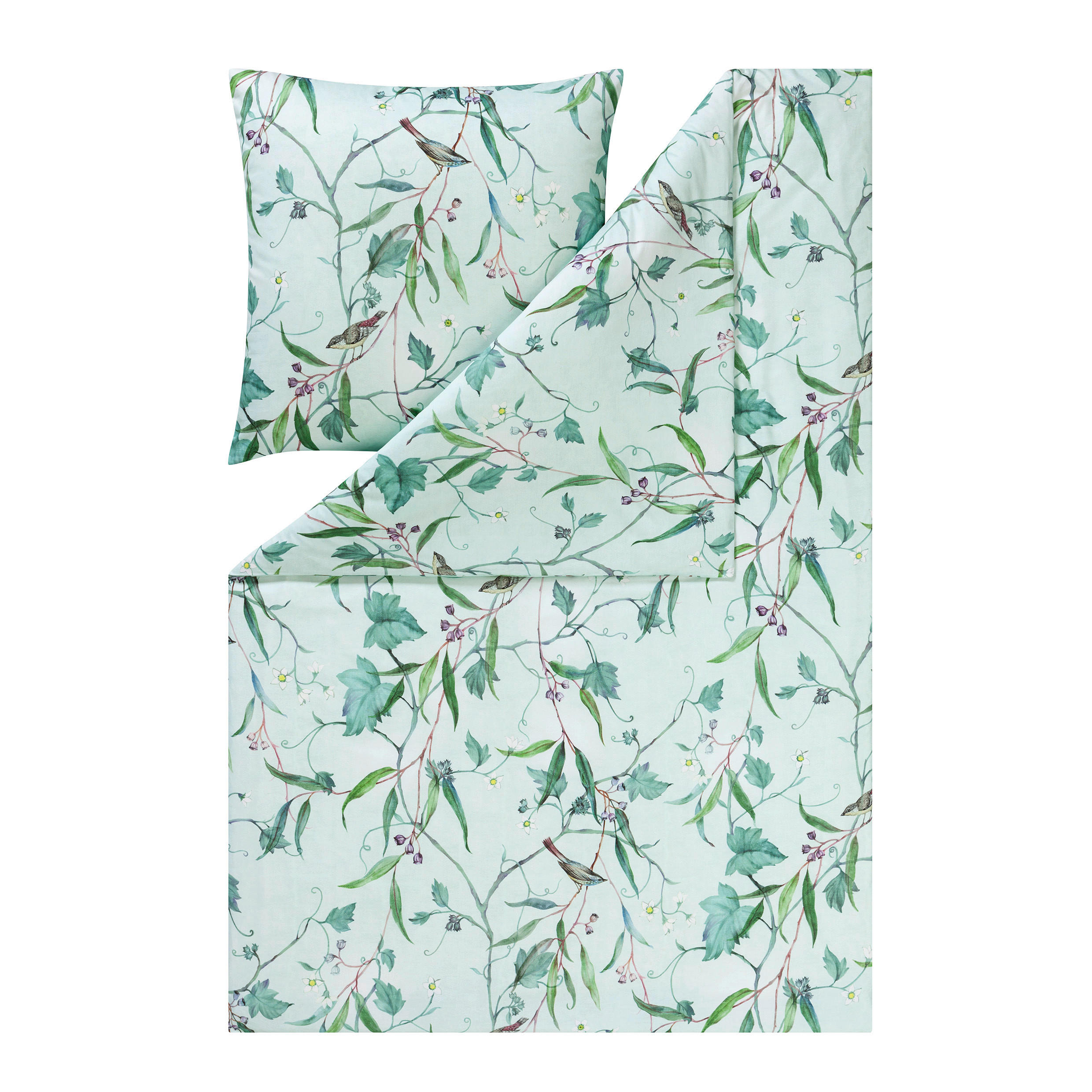 BETTWÄSCHE NatürlichEstella Makosatin 135/200 cm  - Mintgrün, Design, Textil (135/200cm) - Estella