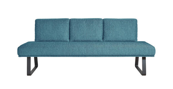 SITZBANK 209/92/78 cm  in Hellblau  - Schwarz/Hellblau, Design, Textil/Metall (209/92/78cm) - Dieter Knoll