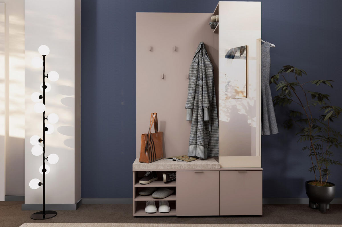 GARDEROBE  in 120/201/38 cm  - Beige, Design, Holzwerkstoff (120/201/38cm) - Livetastic