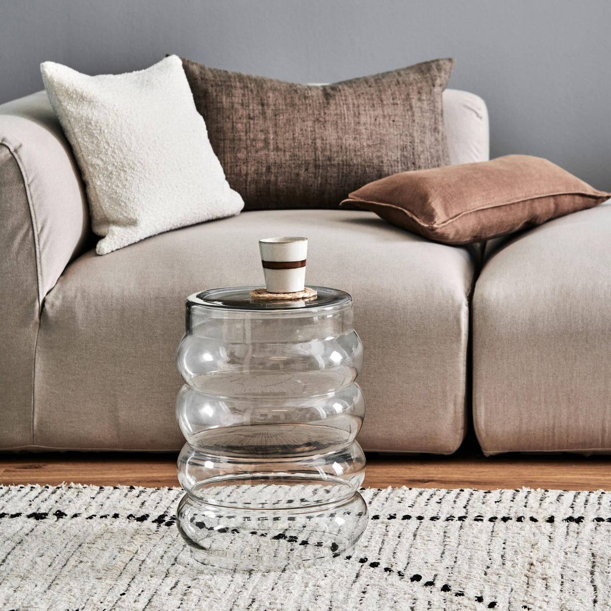 BEISTELLTISCH 39/39/42 cm Transparent rund  - Transparent, Design, Glas (39/39/42cm) - Livetastic