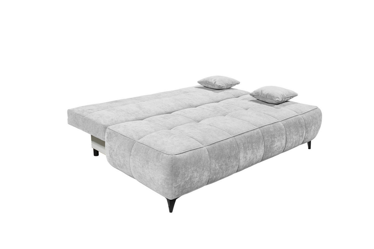 SCHLAFSOFA Webstoff Silberfarben  - Silberfarben/Schwarz, Modern, Kunststoff/Textil (215/96/106cm) - MID.YOU