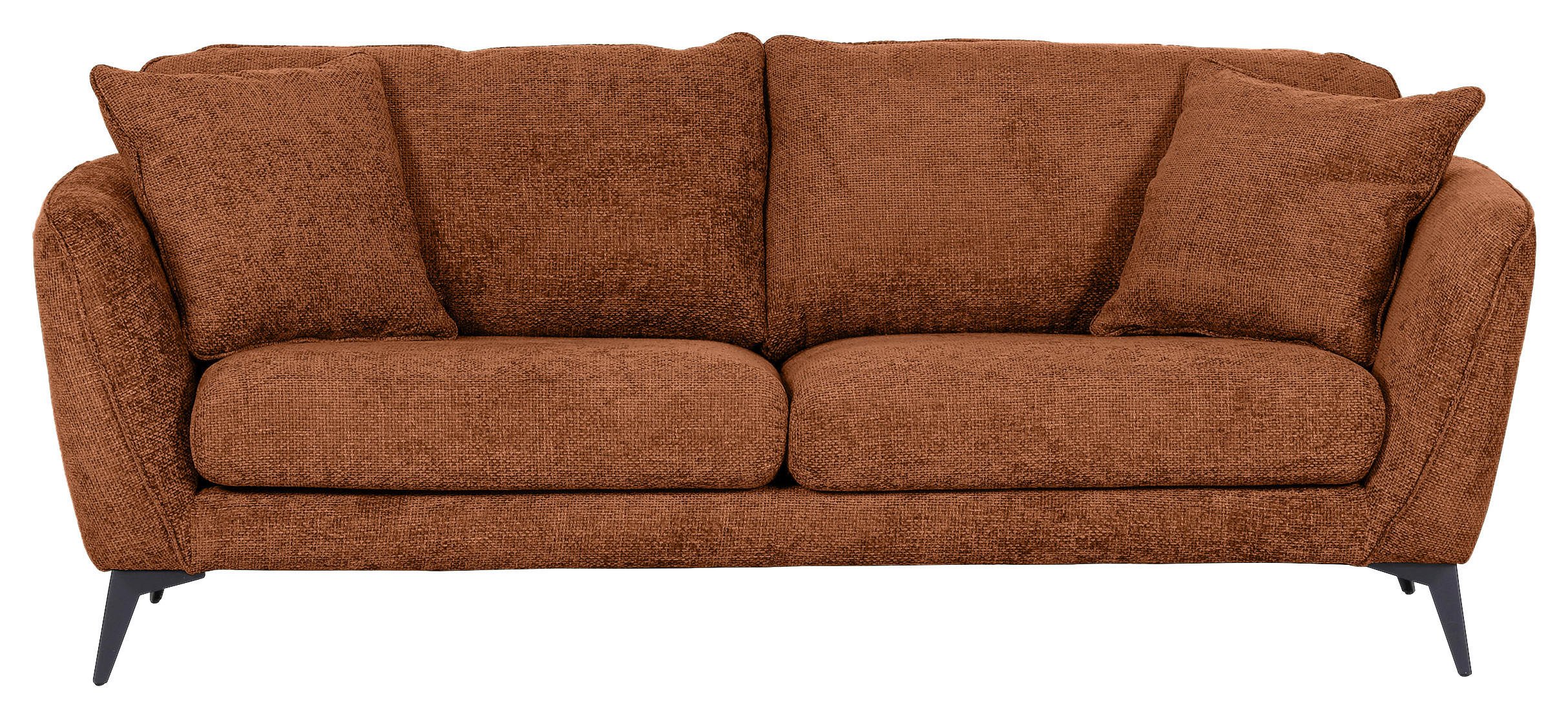 BIGSOFA Chenille Braun  - Schwarz/Braun, KONVENTIONELL, Textil/Metall (215/70/98cm) - Carryhome