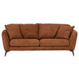 BIGSOFA Chenille Braun  - Schwarz/Braun, KONVENTIONELL, Textil/Metall (215/70/98cm) - Carryhome