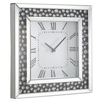 ZIDNI SAT   50/5/50 cm       - srebrna/crna, Dizajnerski, staklo/pločasti materijal (50/5/50cm) - Xora