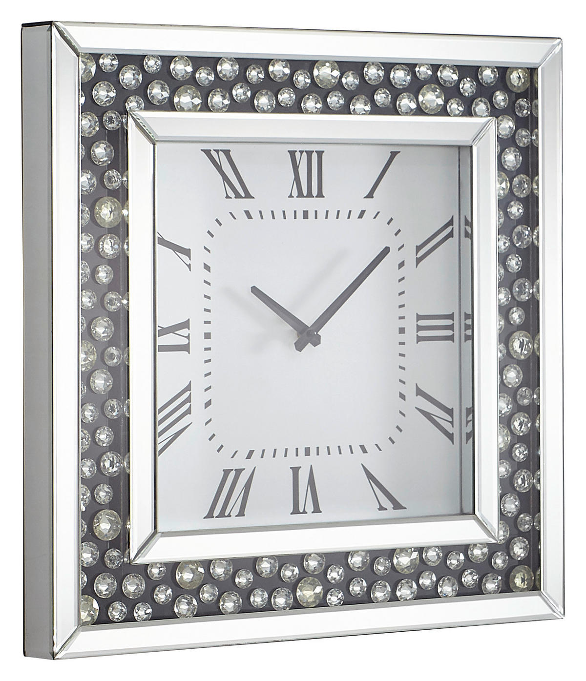 ZIDNI SAT   50/5/50 cm       - srebrna/crna, Dizajnerski, staklo/pločasti materijal (50/5/50cm) - Xora