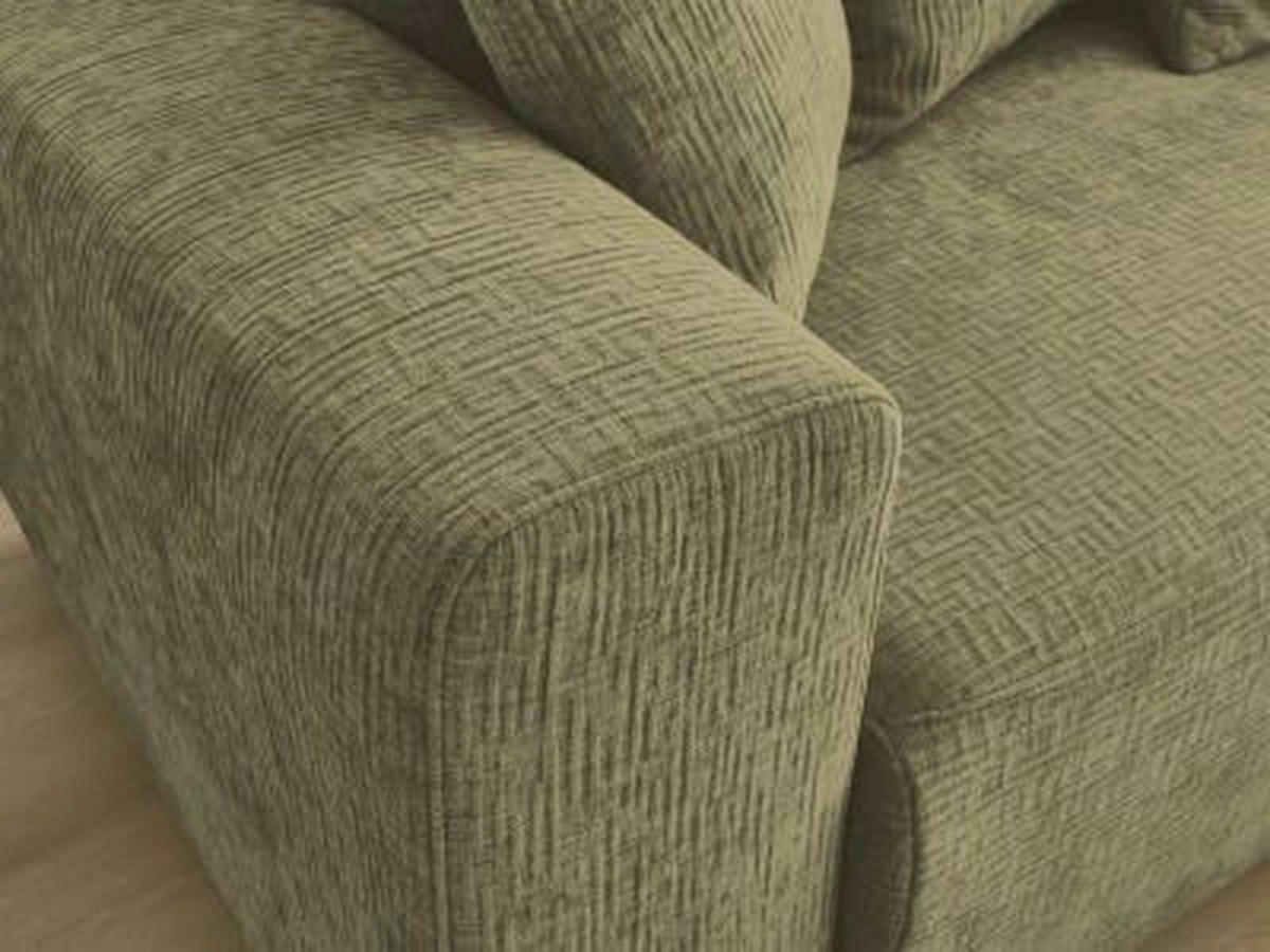 ECKSOFA Ottomane rechts  ATILLA Grün Struktur  - Schwarz/Grün, MODERN, Kunststoff/Textil (244/149cm)