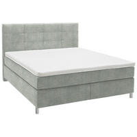 BOXSPRINGBETT 160/200 cm  in Hellgrau  - Chromfarben/Hellgrau, Konventionell, Kunststoff/Textil (160/200cm) - Voleo