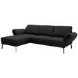 ECKSOFA  in Flachgewebe Anthrazit  175-224/255-365 cm  - Anthrazit/Schwarz, Design, Textil/Metall (175-224/255-365cm) - Dieter Knoll