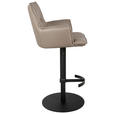 BARHOCKER in Metall, Leder Schwarz, Taupe  - Taupe/Schwarz, Design, Leder/Metall (56/90-115/56cm) - Novel