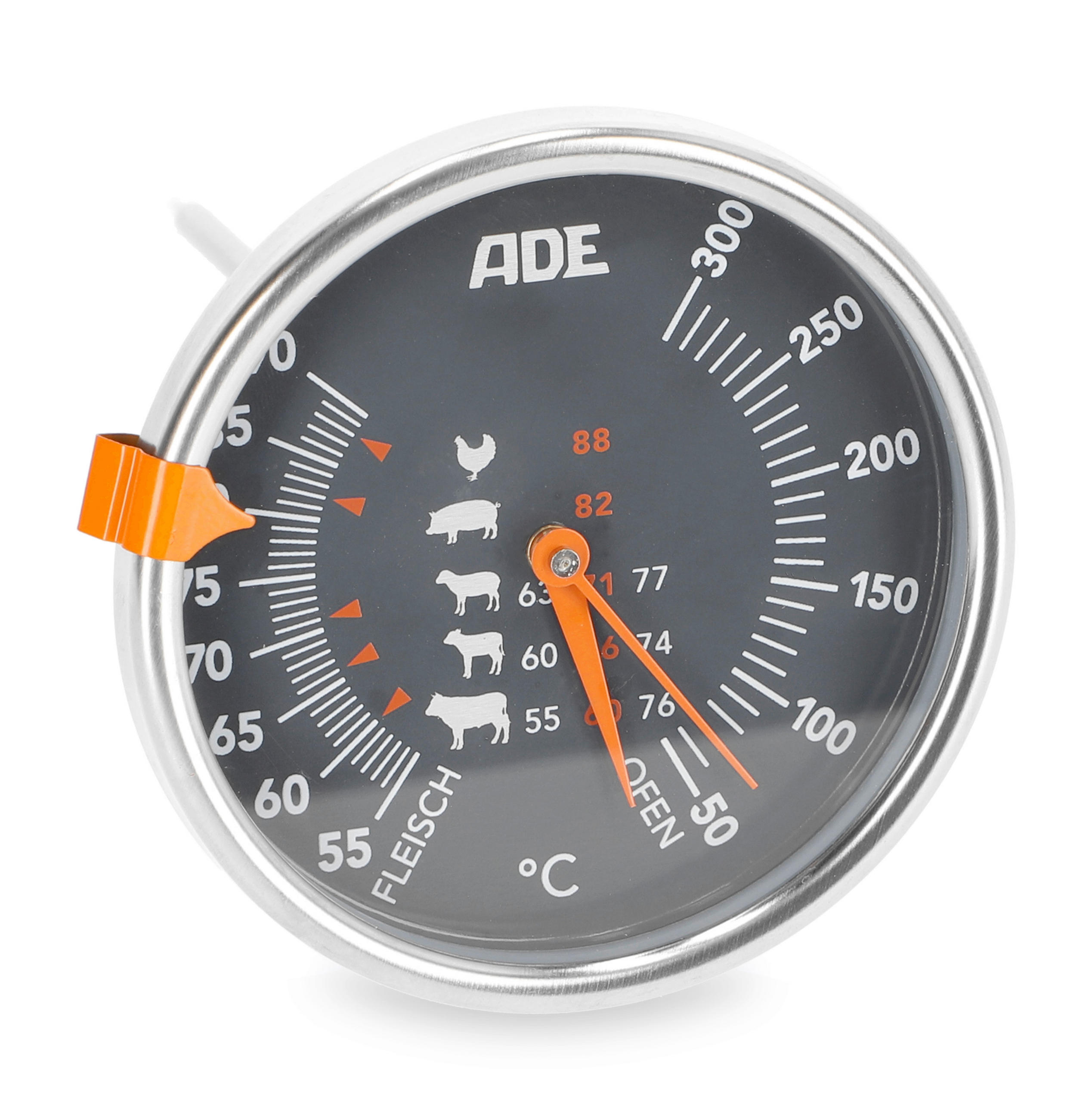 BRATENTHERMOMETER  - Edelstahlfarben, Basics, Metall (14,5/7,8/7,8cm)