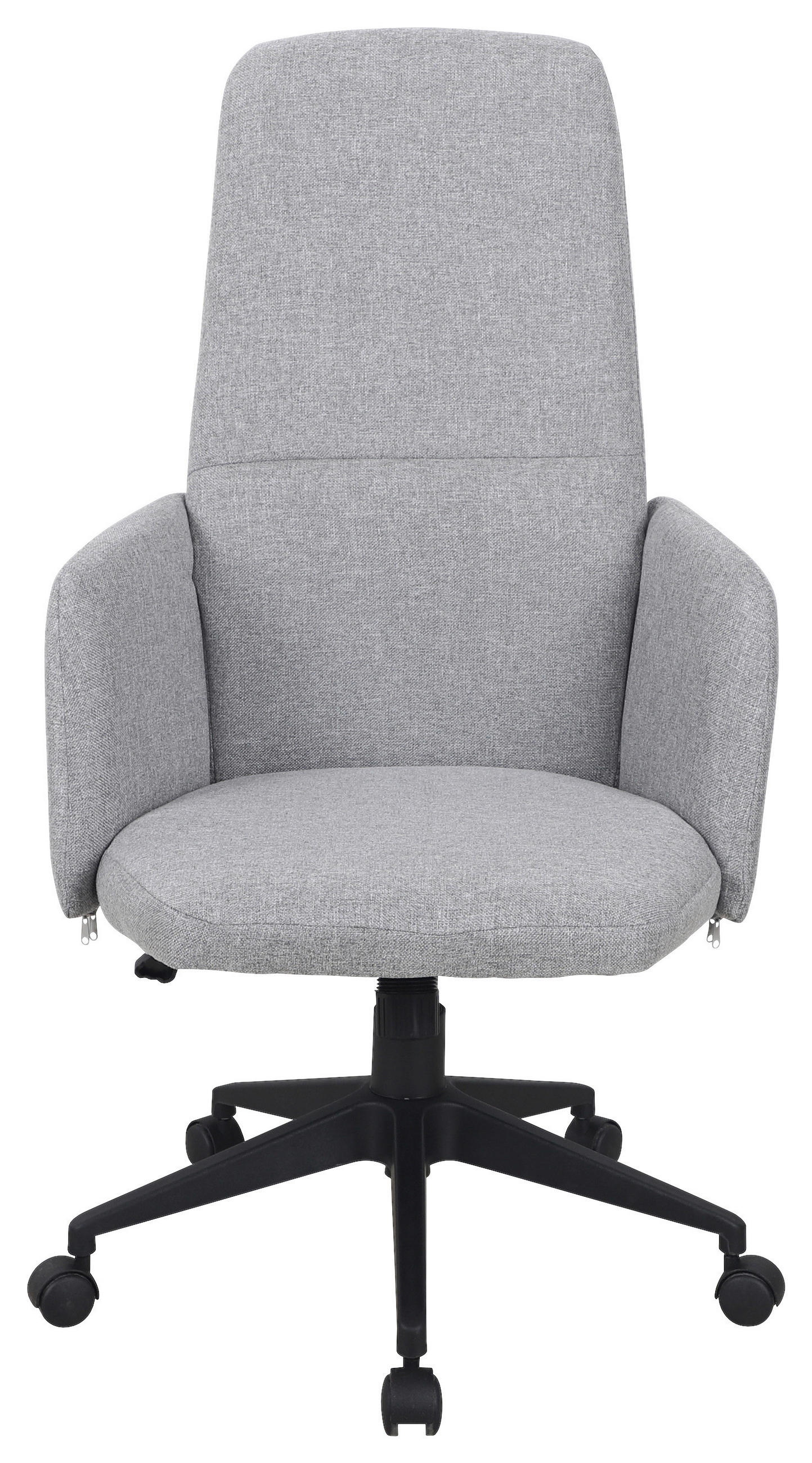 SCAUN DIRECTORIAL  in țesătură gri  - negru/gri, Konventionell, plastic/metal (61/112-120/67cm) - Carryhome