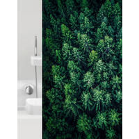 SPRCHOVÝ ZÁVĚS, 180/200 cm - zelená, Basics, plast (180/200cm) - Grund
