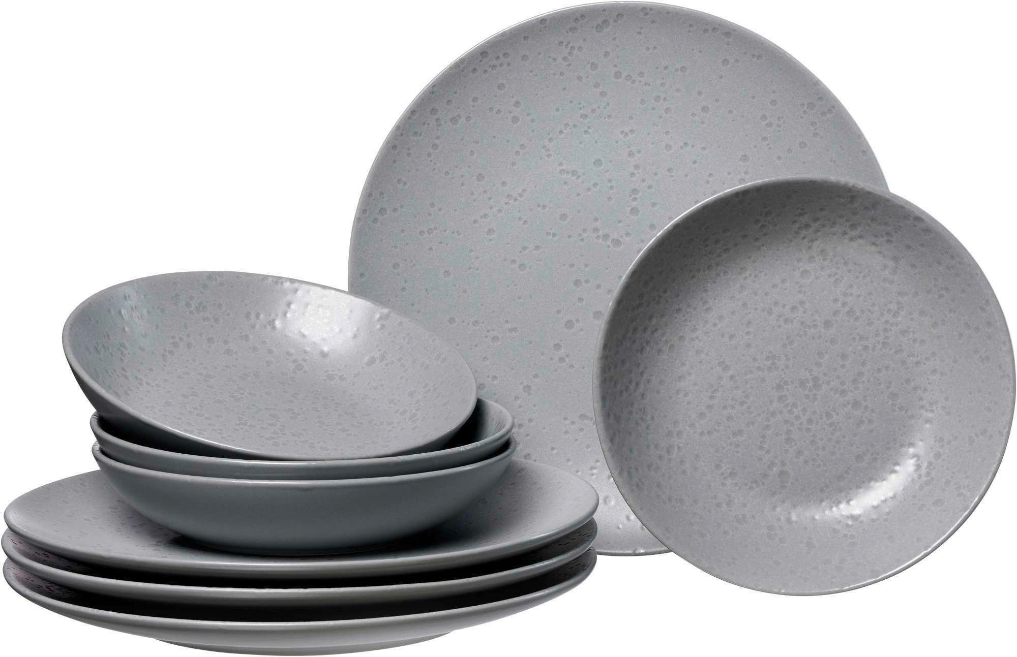 TAFELSERVICE Grau 8-teilig KITWE  - Grau, Trend, Keramik (29/17/29cm) - Ritzenhoff Breker