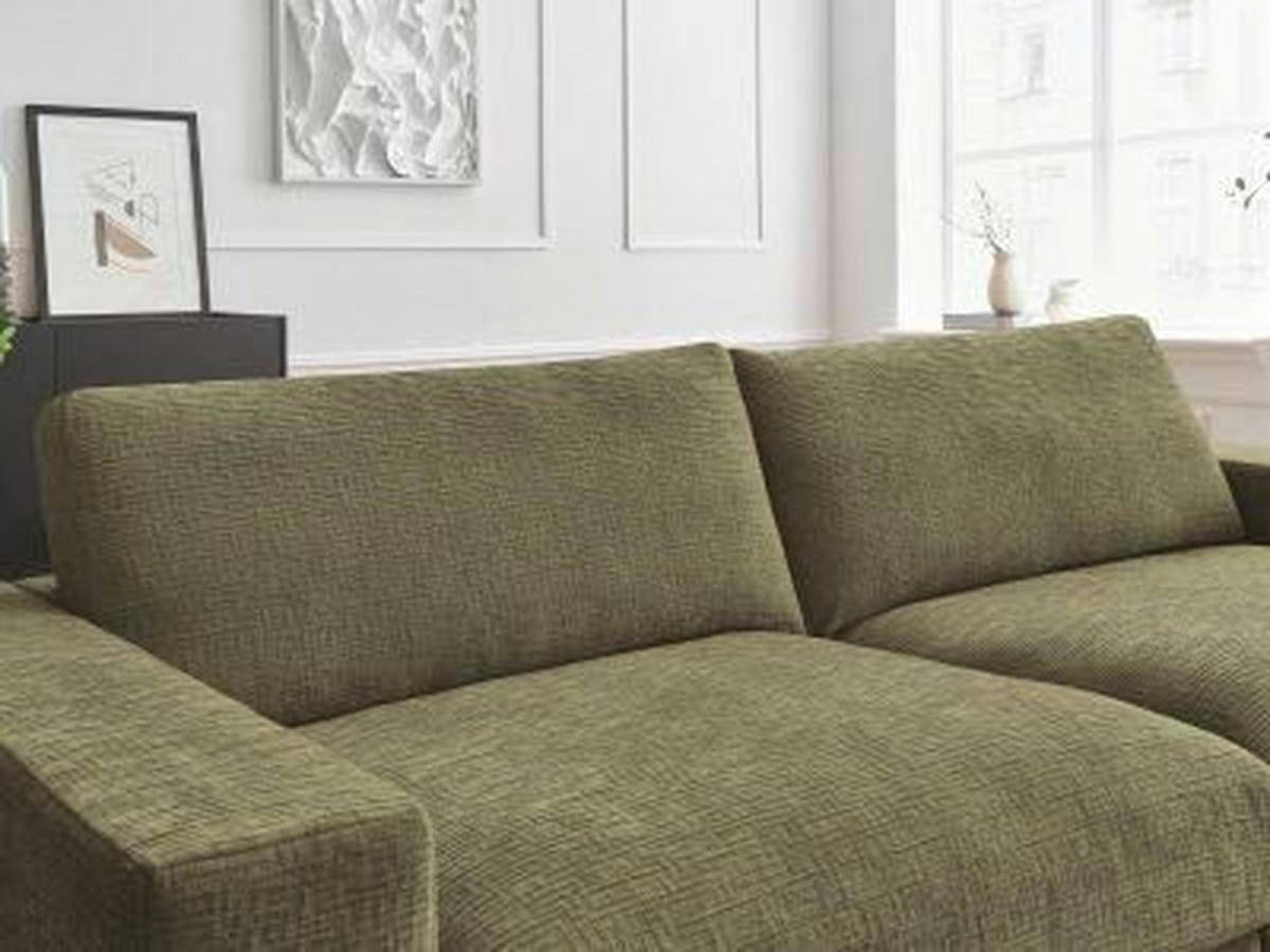 3-SITZER-SOFA LEONARD Struktur Grün  - Schwarz/Grün, MODERN, Kunststoff/Textil (274/77/109cm)