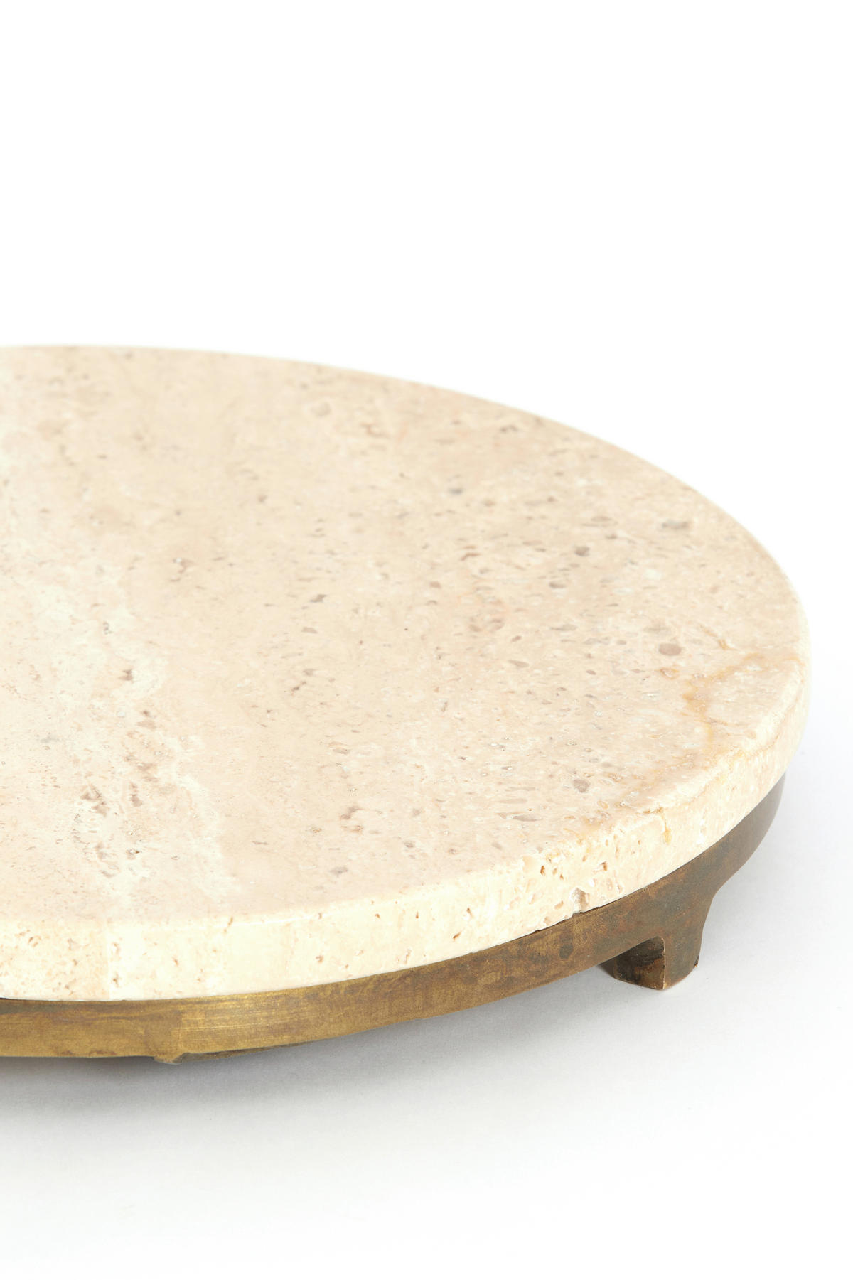 BEISTELLTISCH 26/26/76 cm LEDA Sandfarben, Dunkelbraun, Bronzefarben rund  - Sandfarben/Dunkelbraun, Trend, Stein/Metall (26/26/76cm) - Light & Living