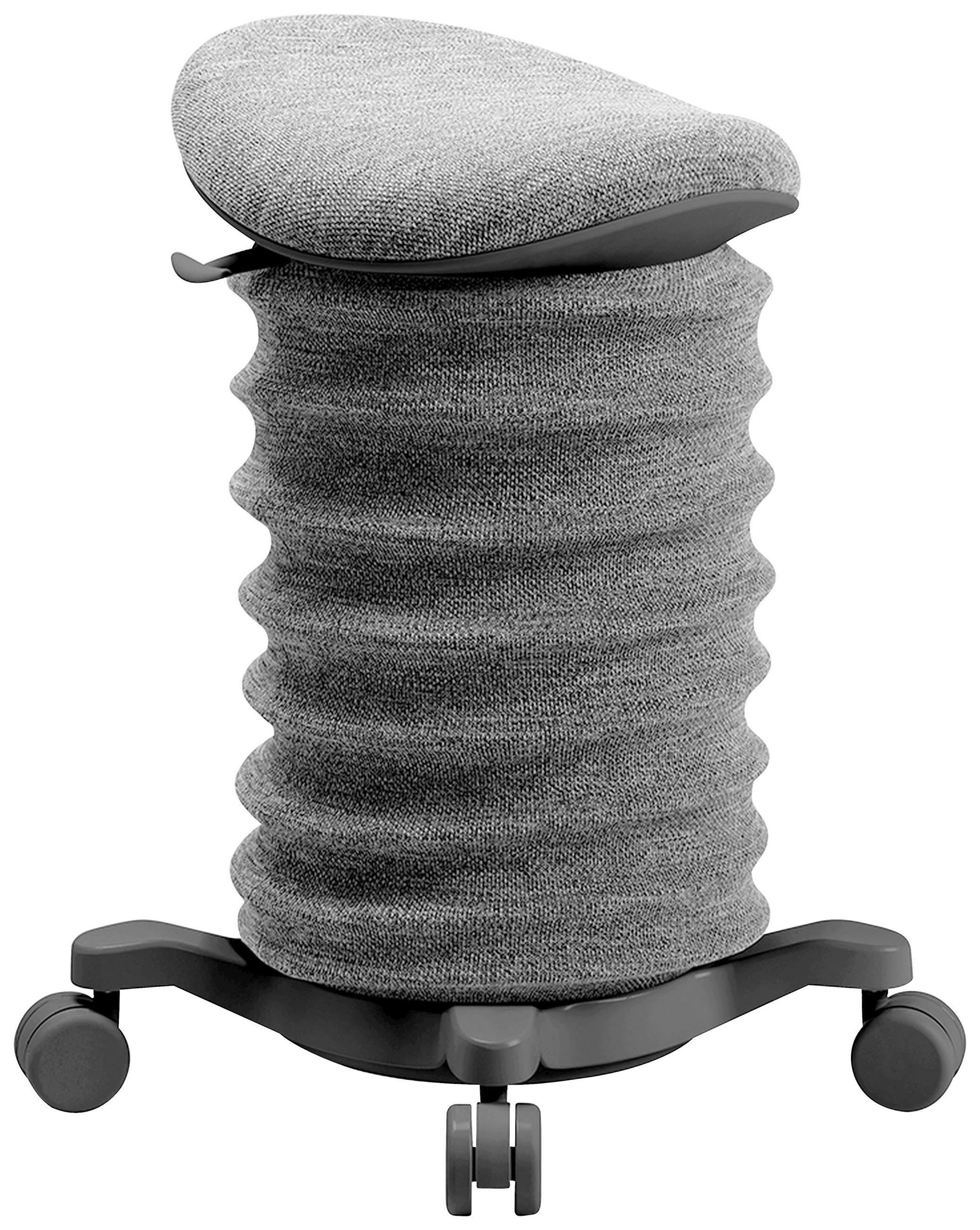 BÜROHOCKER 37,5/58-70/36 cm  - Schieferfarben/Schwarz, Design, Kunststoff/Textil (37,5/58-70/36cm) - Topstar