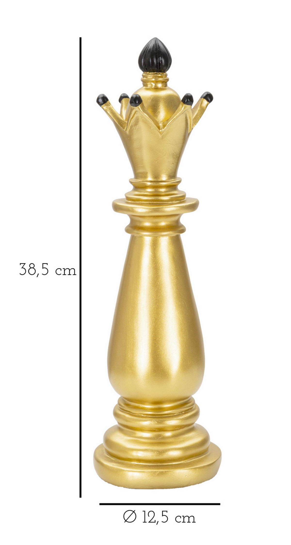 SKULPTUR - Goldfarben/Schwarz, Basics, Kunststoff (12.5/38.5/12.5cm)