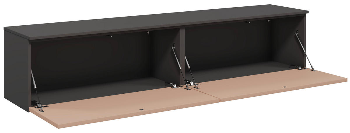LOWBOARD  180,3/37,6/37,4 cm  individuell planbar, hängend, in verschiedenen Größen erhältlich, in verschiedenen Holzdekoren erhältlich  - Schieferfarben/Koralle, Design, Holzwerkstoff (180,3/37,6/37,4cm) - Celina Home