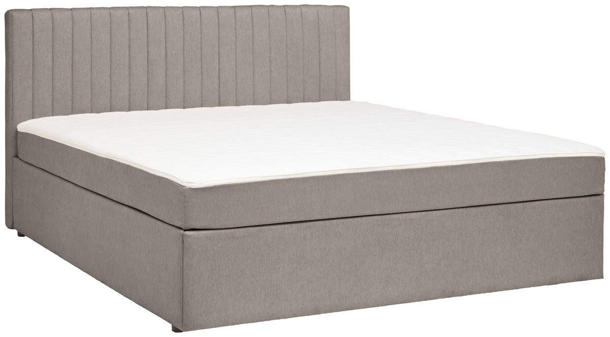 BOXBETT 200/200 cm,  in Hellgrau, H3 + H3 = fest  - Hellgrau, MODERN, Holz/Textil (200/200cm) - MID.YOU