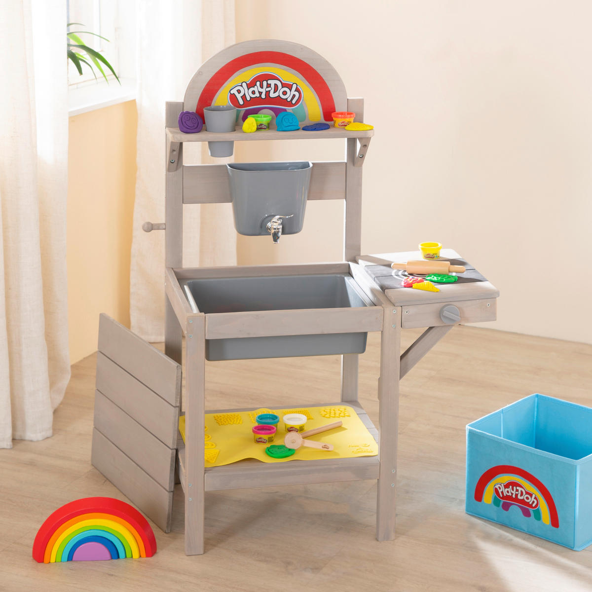 MATSCHKÜCHE - Multicolor, Basics, Naturmaterialien/Holz (65/100/35cm) - Roba