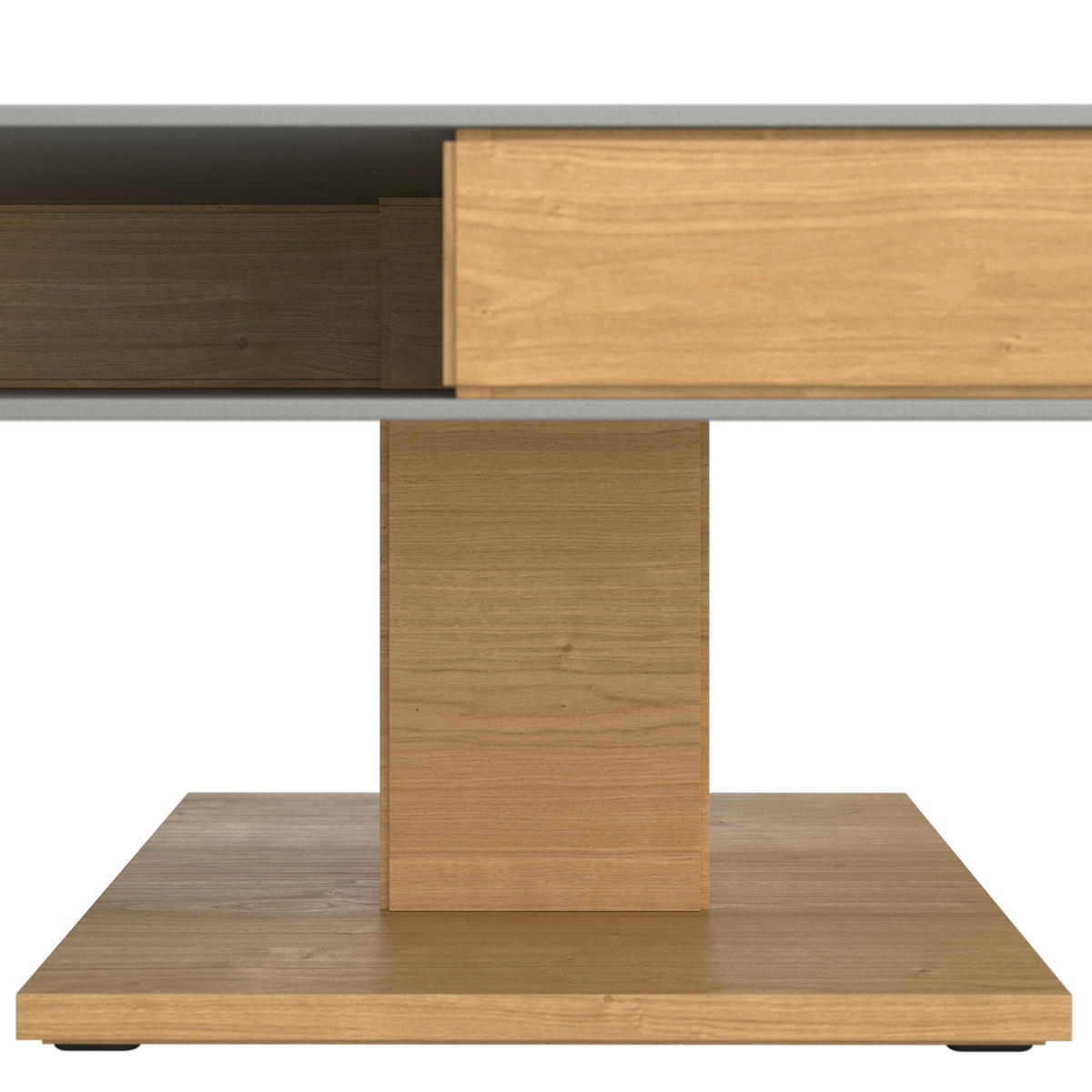 COUCHTISCH in Holz, Glas, Holzwerkstoff 90/90/43 cm  - Eichefarben/Grau, Design, Glas/Holz (90/90/43cm) - Voglauer