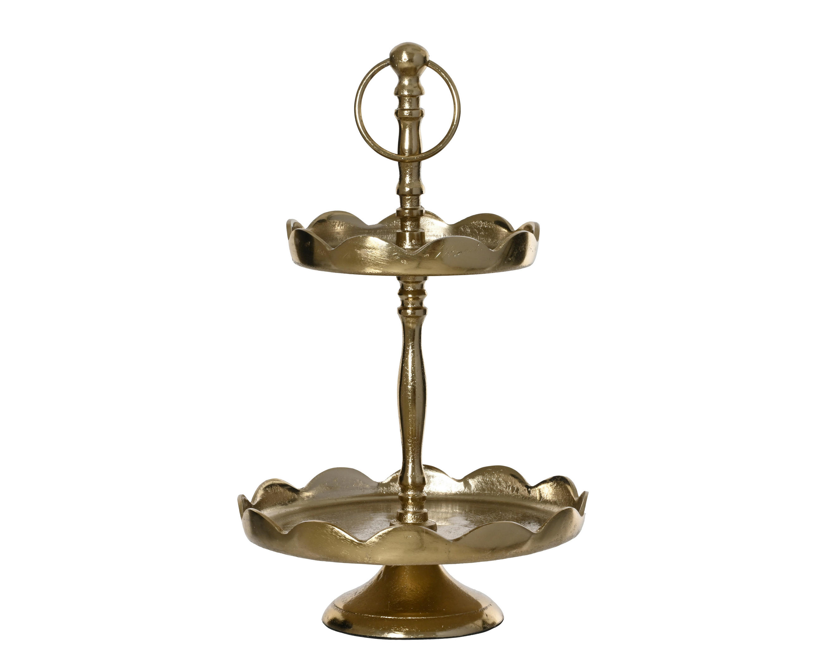 ETAGERE 2-stöckig - Goldfarben, LIFESTYLE, Metall (20/20/35cm)