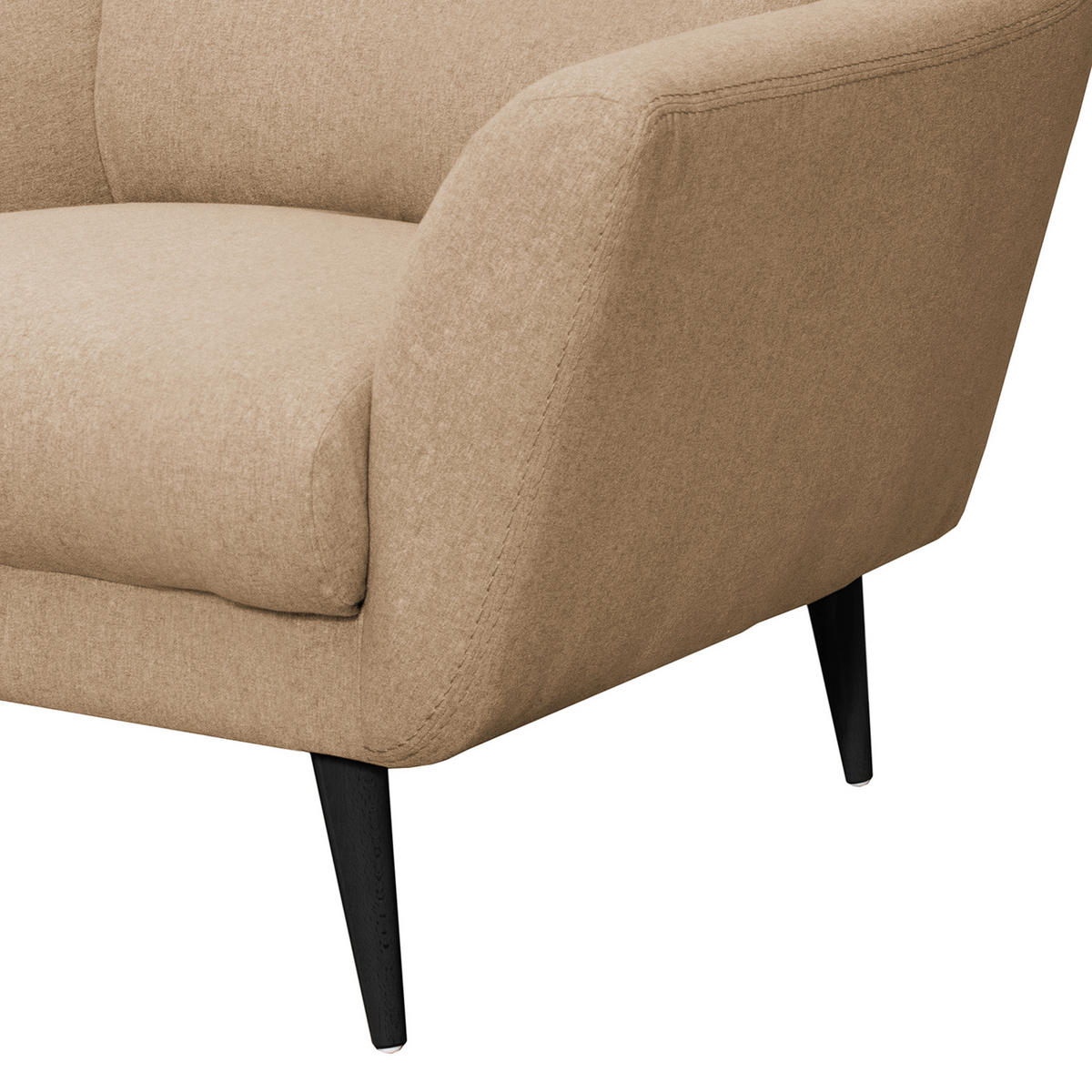 SESSEL in Webstoff Beige  - Beige/Schwarz, Design, Holz/Textil (92/87/88cm) - Livetastic