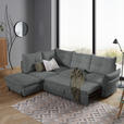 ECKSOFA in Bouclé Graublau  - Graublau/Schwarz, Design, Textil/Metall (220/250cm) - Xora