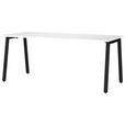 SCHREIBTISCH 180/80/75 cm  in Schwarz, Weiß  - Schwarz/Weiß, MODERN, Holzwerkstoff/Metall (180/80/75cm) - Novel