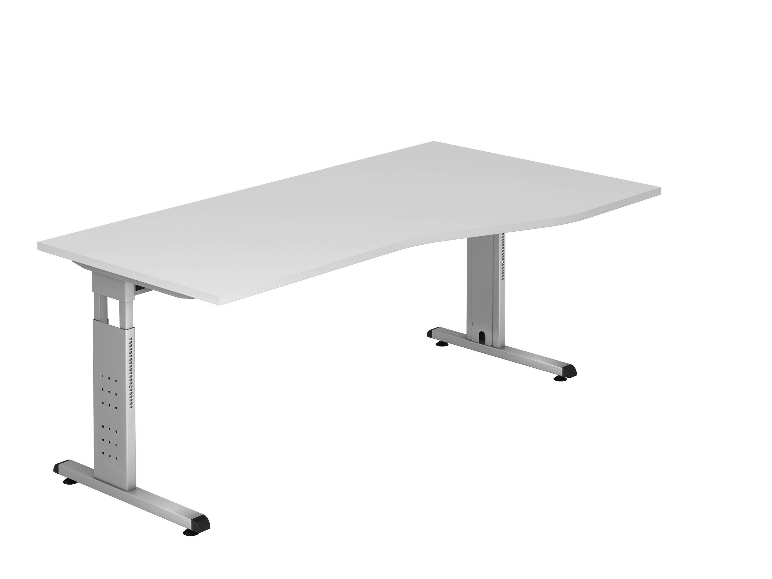 SCHREIBTISCH höhenverstellbar  - Silberfarben/Zwetschgefarben, KONVENTIONELL, Holzwerkstoff/Metall (180/100/65-85cm) - Venda