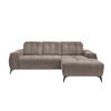 ECKSOFA in Cord Graubraun  - Graubraun/Schwarz, Modern, Textil/Metall (258/180cm) - Livetastic