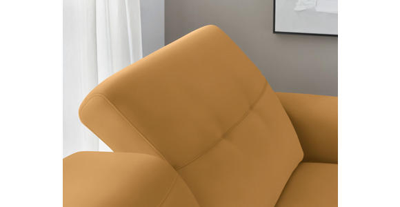 ECKSOFA  in Echtleder Senfgelb  305/163 cm  - Eichefarben/Senfgelb, Design, Leder/Holz (305/163cm) - Novel