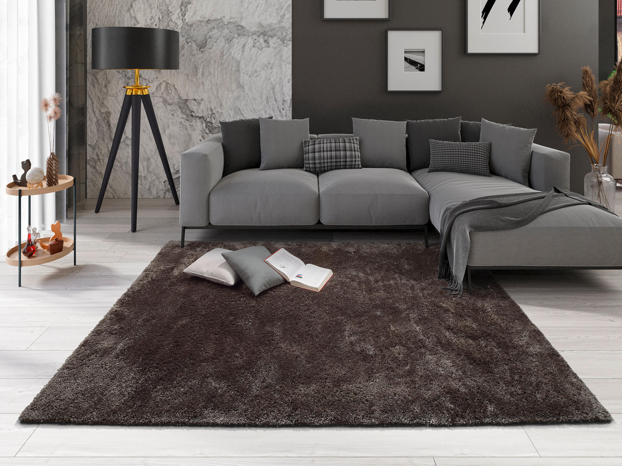 HOCHFLORTEPPICH 140/200 cm Taupe  - Taupe, Design, Textil (140/200cm) - Musterring