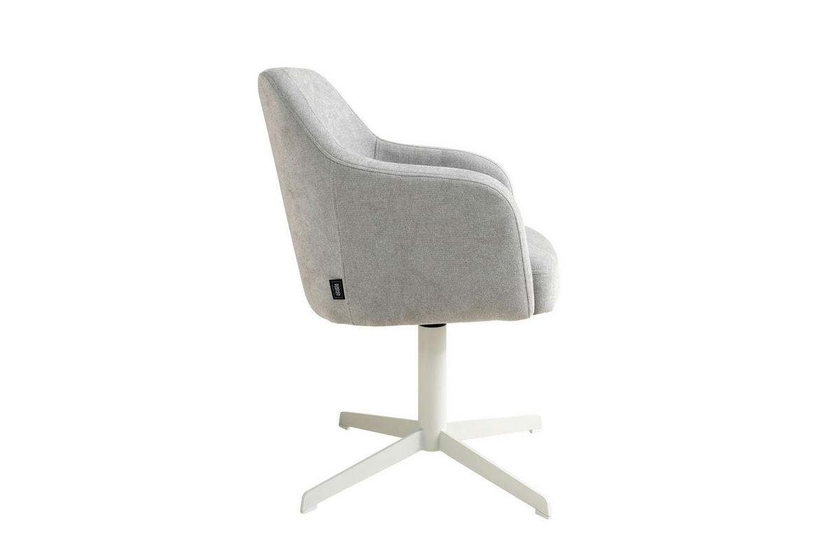 ARMLEHNSTUHL  Sitzfläche 360° drehbar Webstoff  Greige  - Greige/Seidengrau, Modern, Textil/Metall (59/86/63cm) - Schöner Wohnen