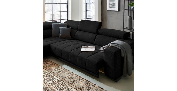 ECKSOFA in Mikrofaser Anthrazit  - Anthrazit/Schwarz, Design, Textil/Metall (207/301cm) - Xora