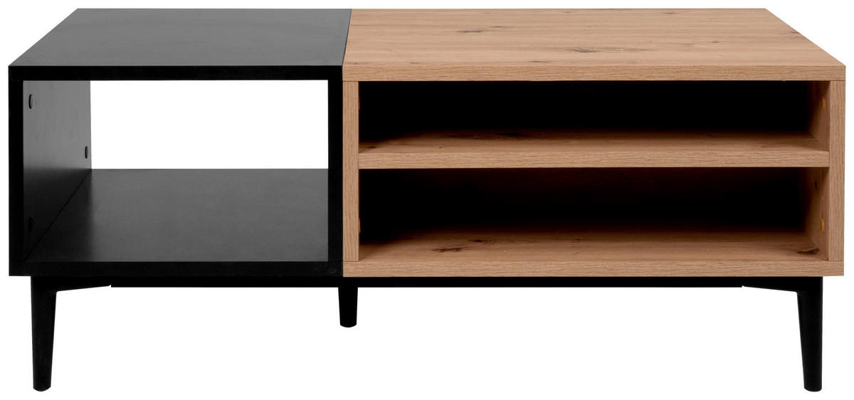 COUCHTISCH in Holzwerkstoff 100/55/40 cm  - Eichefarben/Schwarz, Konventionell, Holzwerkstoff/Kunststoff (100/55/40cm) - MID.YOU