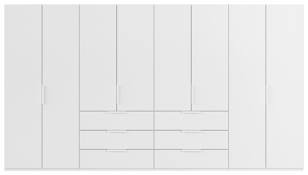 DREHTÜRENSCHRANK 400/235/61 cm,  in Weiß, 8-türig  - Weiß, Basics, Holzwerkstoff/Metall (400/235/61cm) - Novel