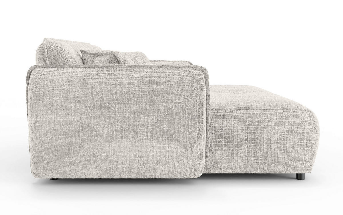 BIGSOFA NELIA in Chenille Beige  - Beige/Schwarz, Design, Kunststoff/Textil (252/81/155cm) - P & B