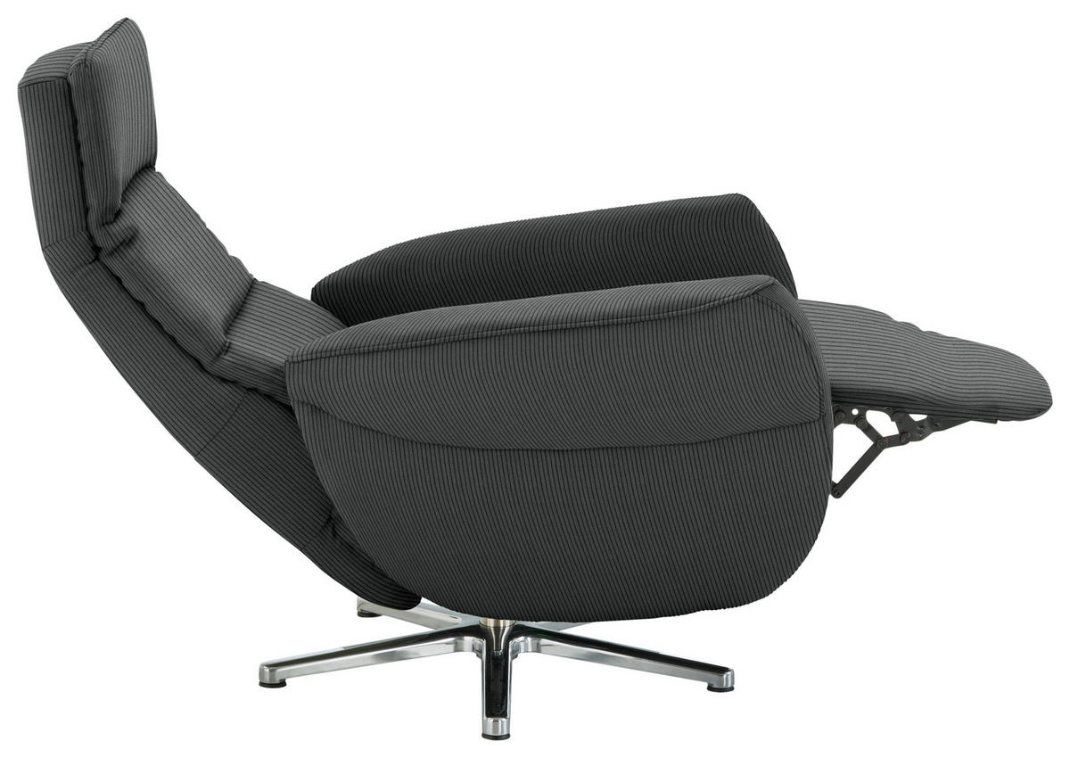 RELAXSESSEL Textil Anthrazit  - Chromfarben/Anthrazit, Design, Textil/Metall (78/113/83cm) - Beldomo Speed