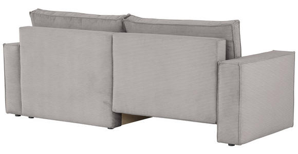 ECKSOFA Grau Feincord  - Schwarz/Grau, KONVENTIONELL, Kunststoff/Textil (242/151cm) - Carryhome