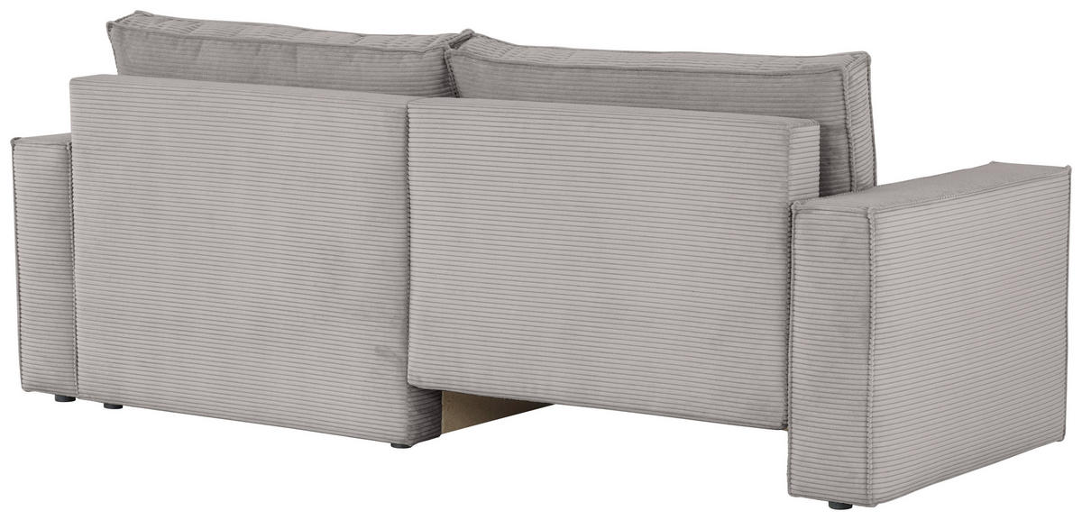 ECKSOFA Grau Feincord  - Schwarz/Grau, KONVENTIONELL, Kunststoff/Textil (242/151cm) - Carryhome